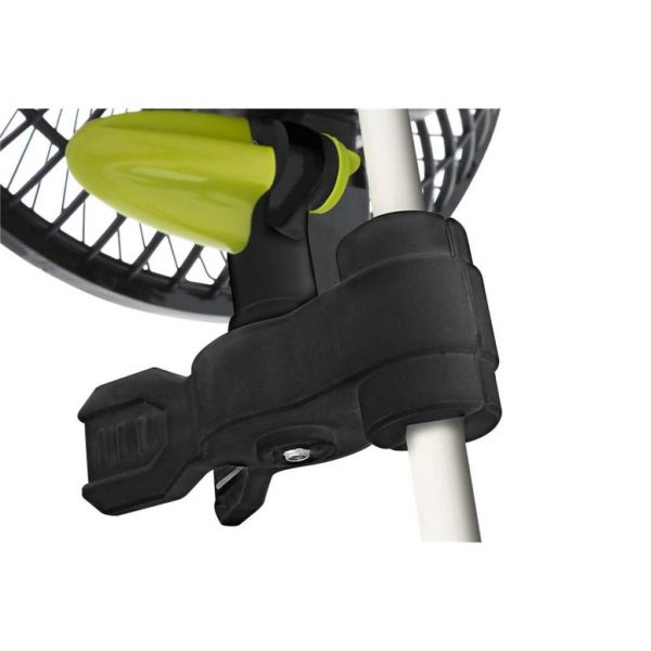 Garden Highpro Clip Ventilator 12 Watt mit der unteren Rückansicht der Clipstange.